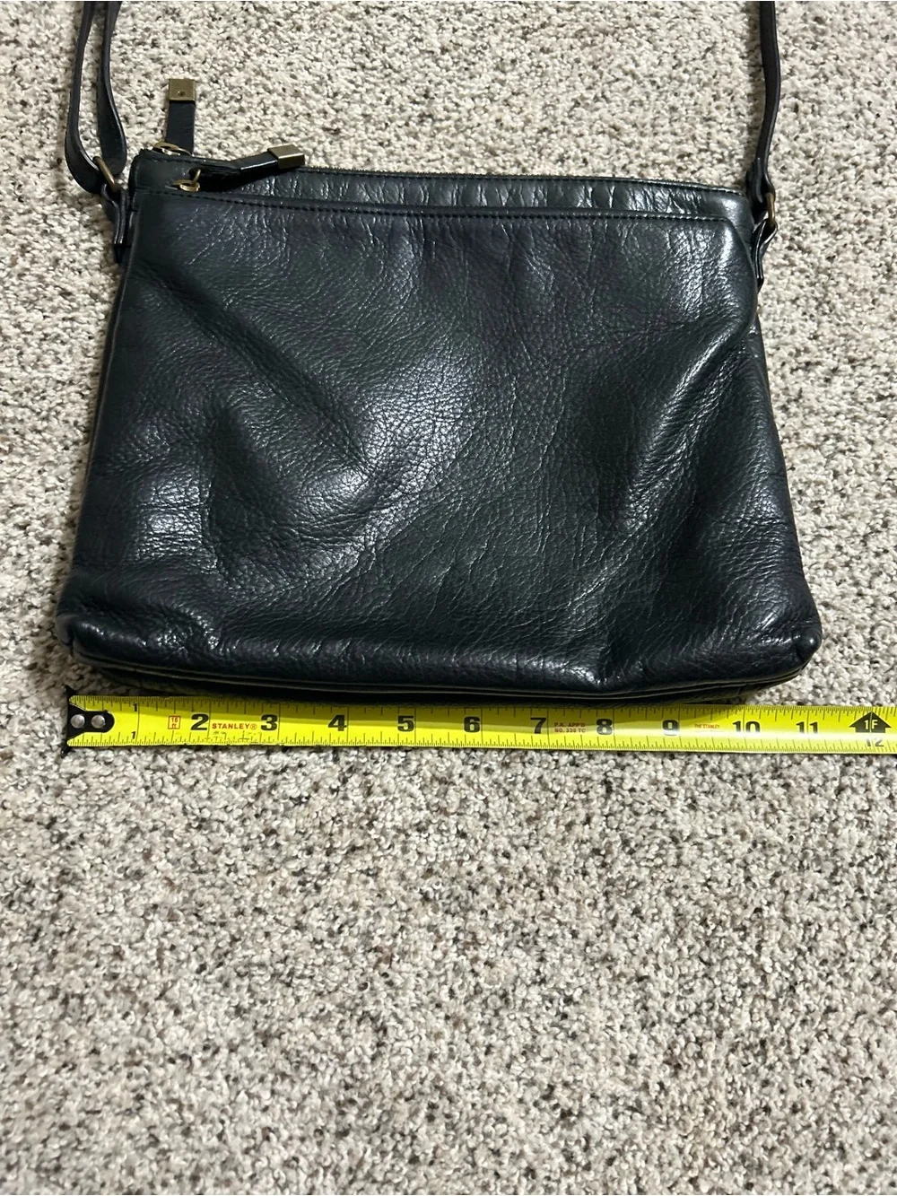 Margot Soft Black Leather Crossbody Handbag W Adjustable Strap